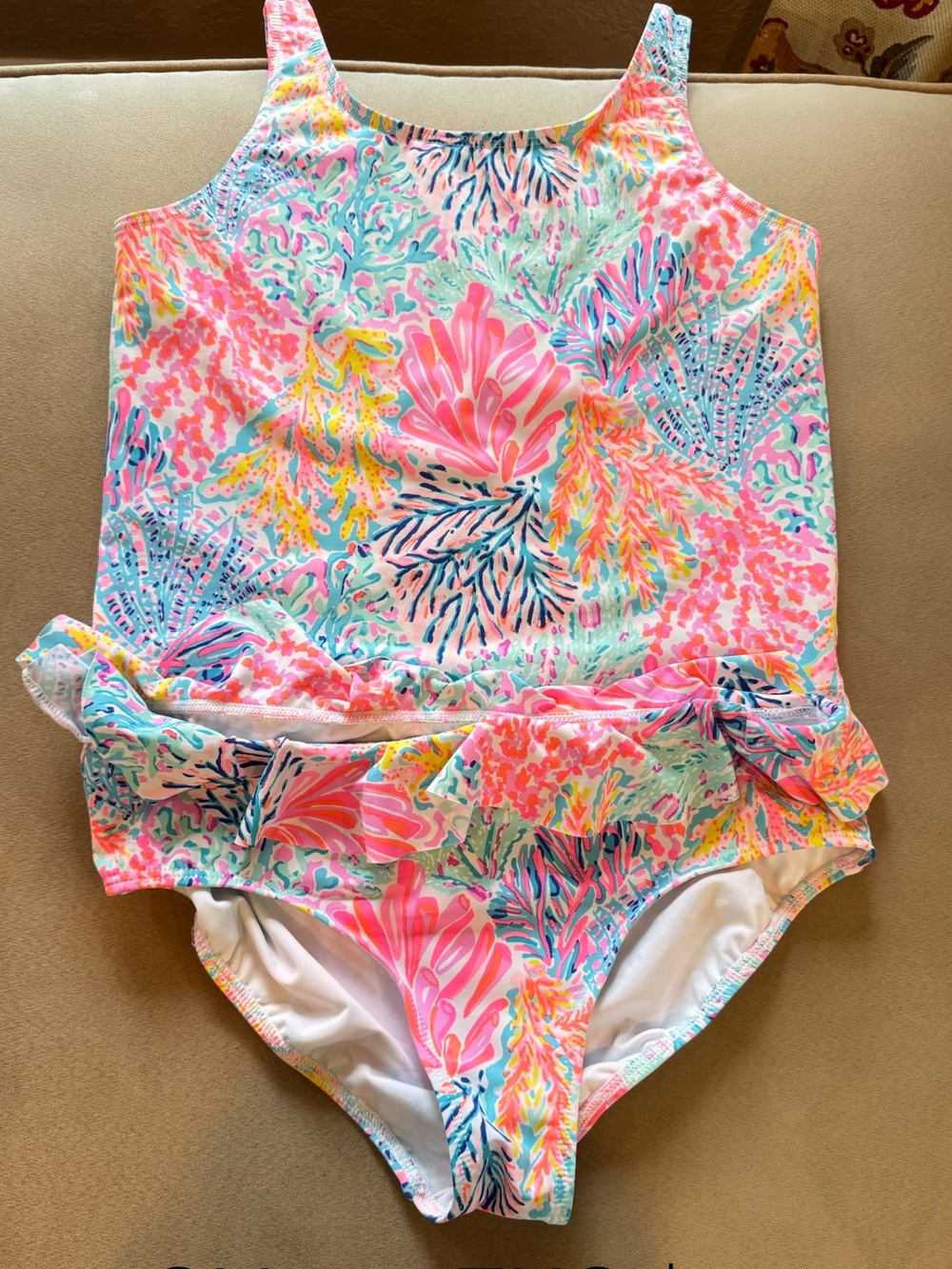 Girls' Multicolor Coral Reef One-Piece Swimsuit XL